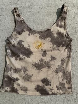 Tie-Dye Tank Top with Sun Yin-Yang Graphic