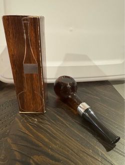 Vintage Avon Pipe Brown Glass Cologne Bottle 6" Tall NIB FULL