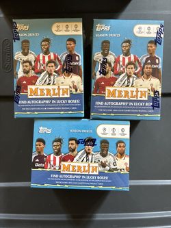 2024-25 Topps Chrome Merlin UEFA Club Competitions Soccer Blaster Box