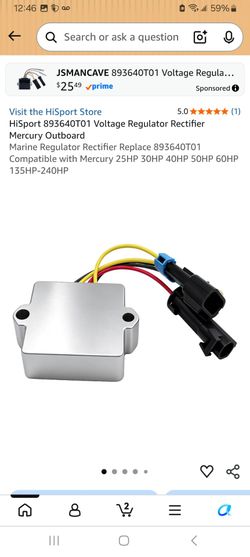 Mercury Outboard Voltage Regulator Rectifier 893640T01