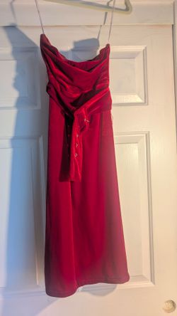 Red Velvet Strapless Dress