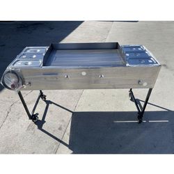 plancha gruesa de fierro 20 × 36 con doble vaporera de seis compartimientos