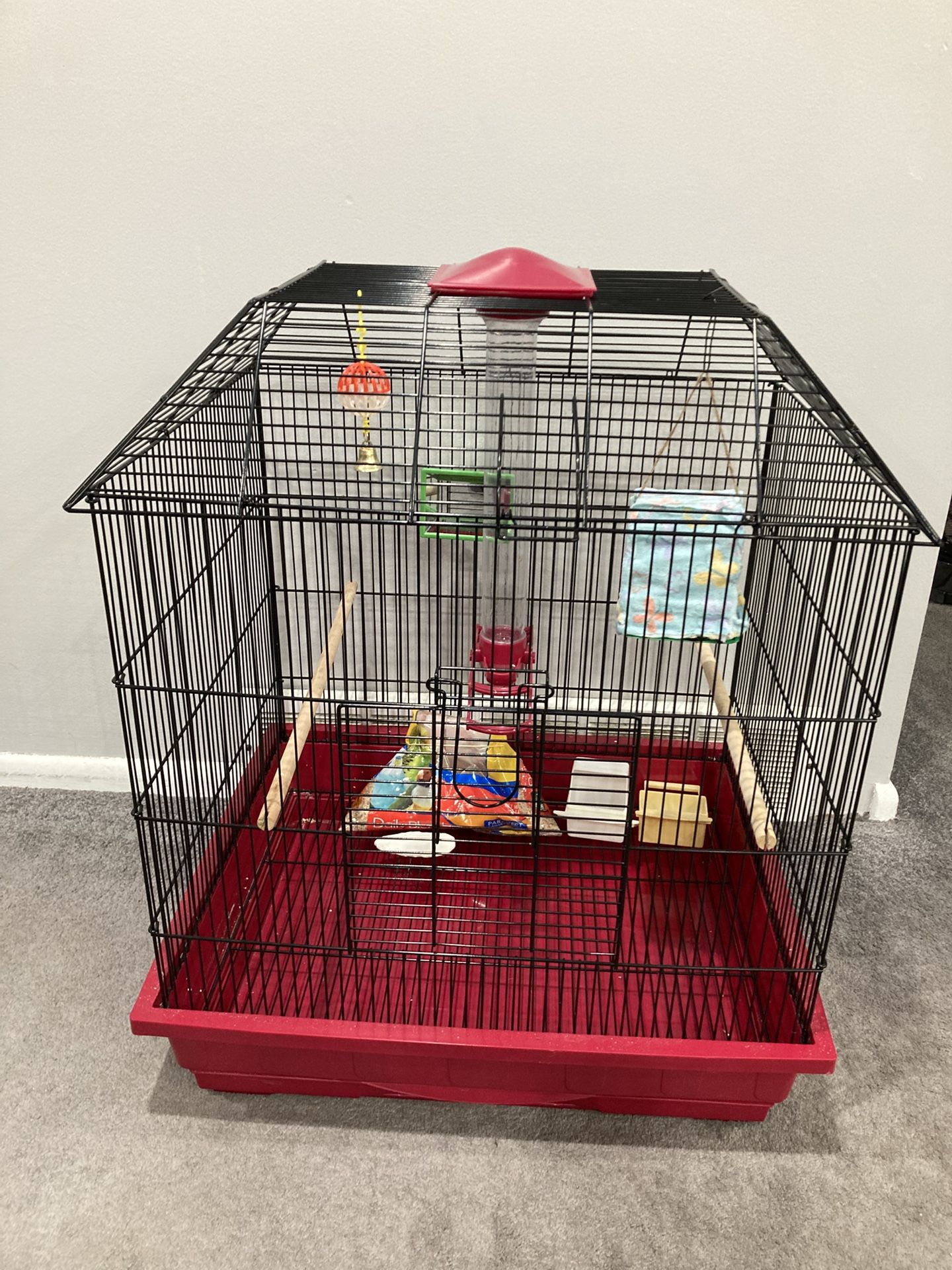 Large Playtop Bird Cage with Gravity feeder and Extras