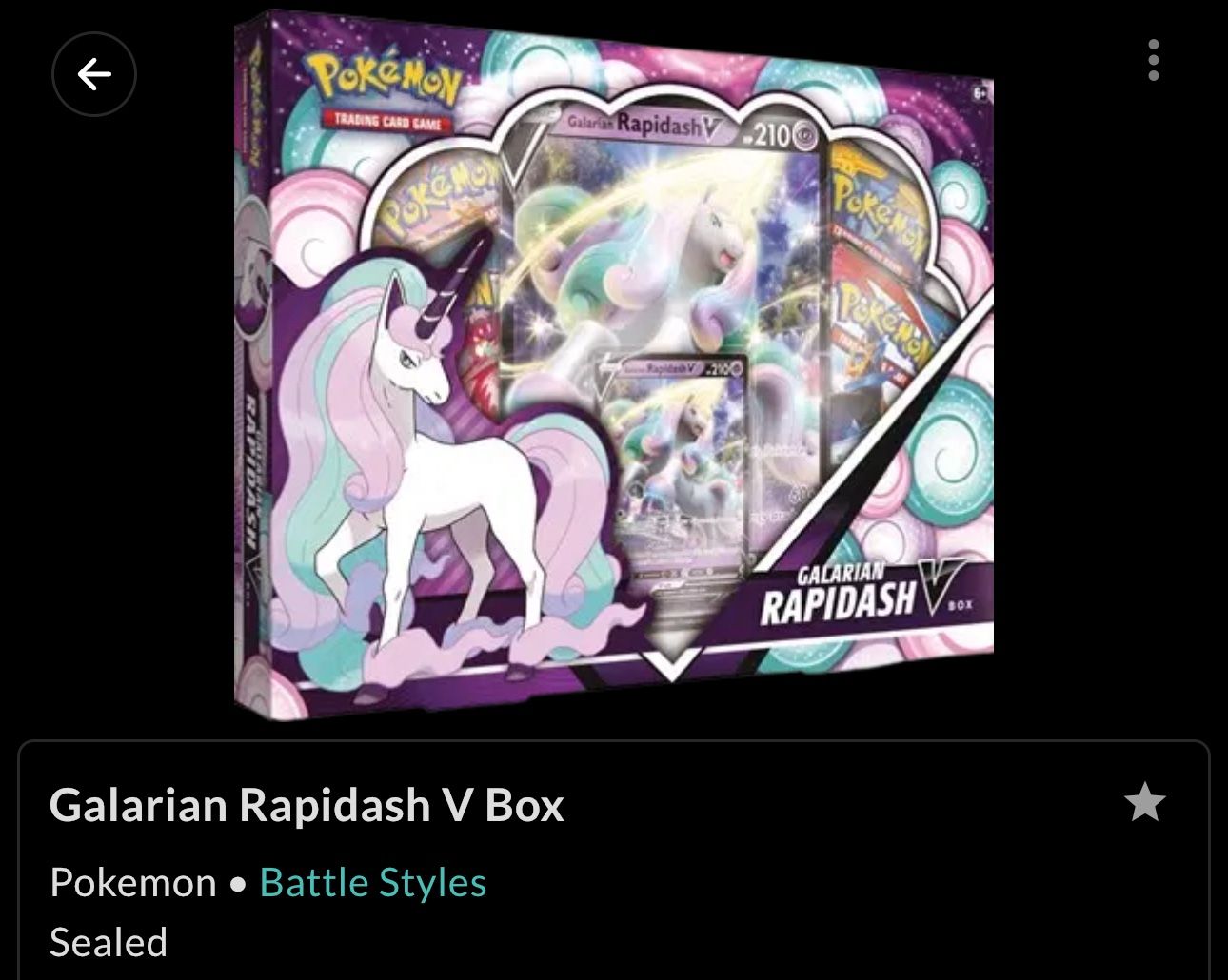 Galarian Rapidash V Box