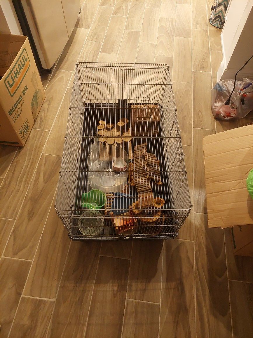 Hamster Cage Wih Every Thing Included  All New