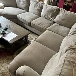 “L” Shaped Fabric Couch