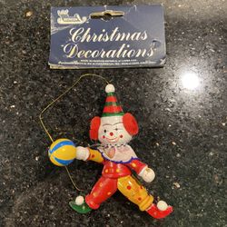 Vintage Bronson Christmas Ornament of a Clown RARE  