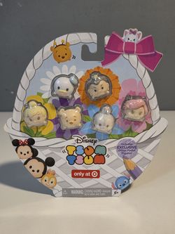Disney Tsum Tsum 6 Piece TARGET EASTER EXCLUSIVE Glitter Pastel Figures NEW RARE