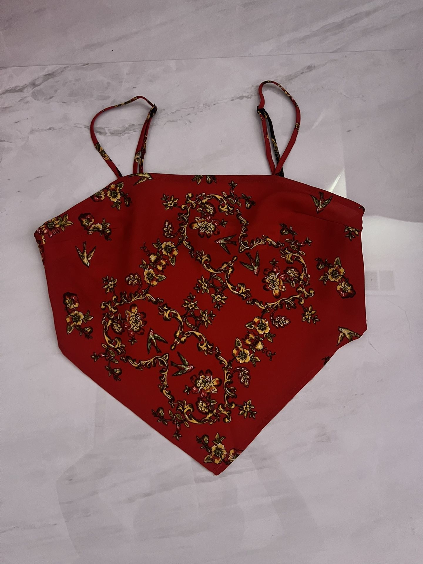 Superdown red asymmetrical top 