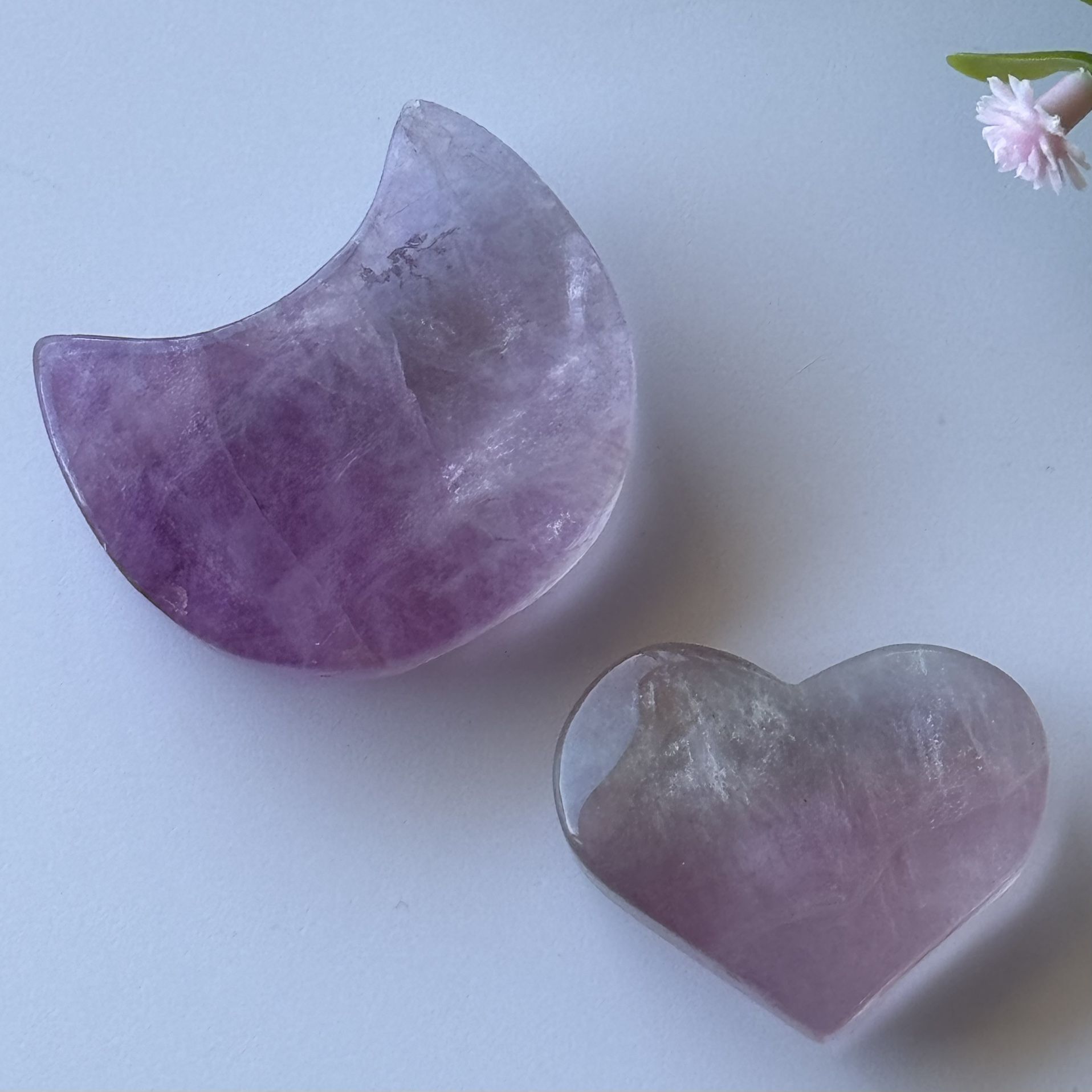 Fluorite Moon & Heart