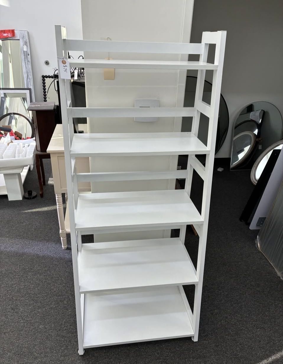 Newly Assembled Bookshelves and Bookcases Ladder Shelf 5 Tiers with Metal Frame