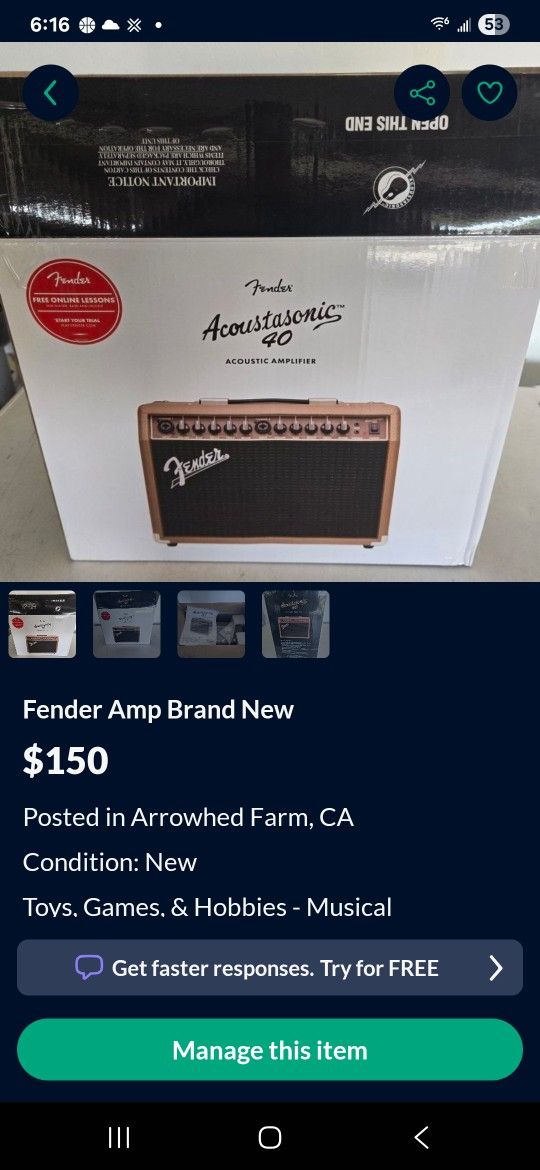 FENDER AMP BRAND NEW