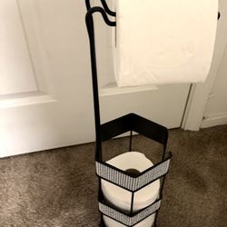 New! Black rhinestone Toilet Paper Holder With Storage