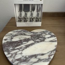 Cheese tool set & Marble serving platter