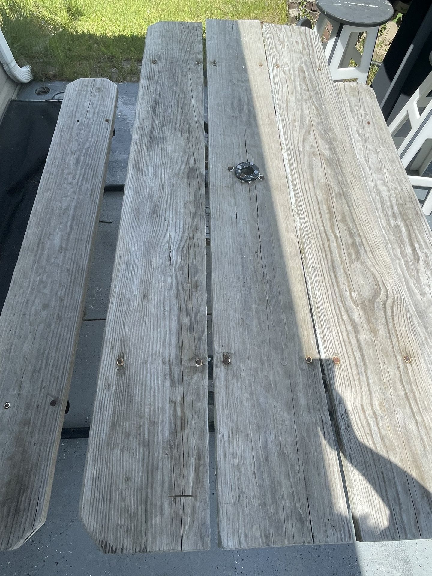 Grey Outdoor Table Bench