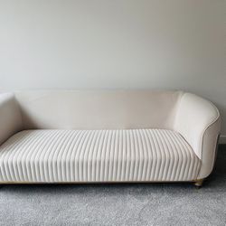 beautiful statement piece cream 3 seater sofa Made With Velvet 