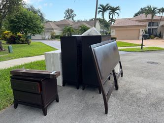 Free King bed set dark brown