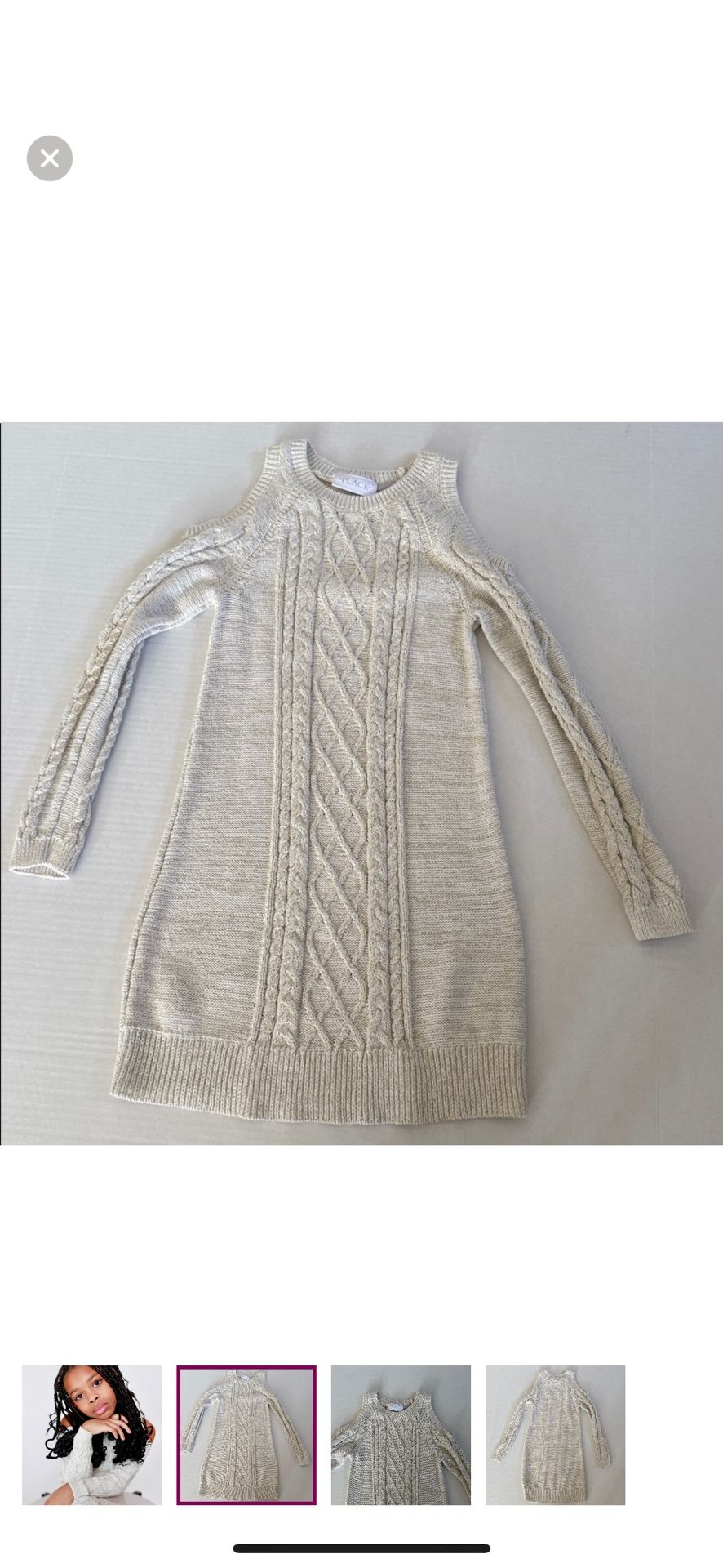 Place Cream Cable Knit Dress
