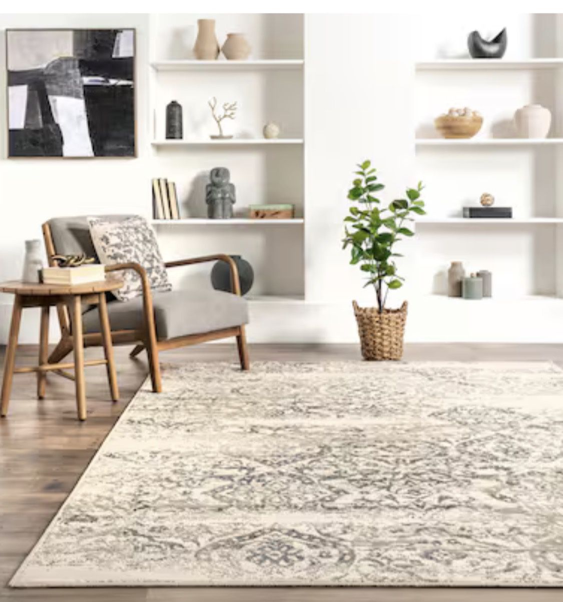 Gray Governess Withered Floral Rug Transitional Rectangle 11' X 14' 6