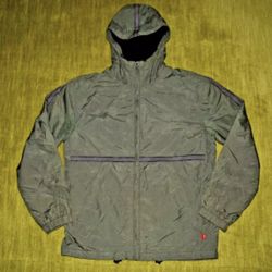 Levi’s Full Zip Fleece Lined Hooded Jacket Men’s Small Pockets Olive Green