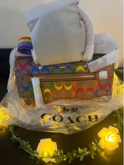 Coach Rainbow Pride Rowan  Satchel NWT