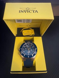 Invicta Men's Watch Aviator Quartz Chronograph Blue Dial Rubber Strap 22525