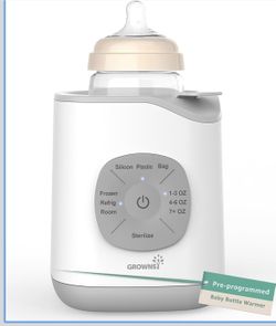 GROWNSY Bottle Warmer, Baby Bottle Warmer Fast for Breastmilk & Formula, Accurate Temperature Control, Milk Warmer for All Bottles with Thaw, Steriliz