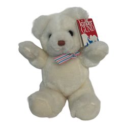 Vtg Kinder Gund Teddy Bear Stuffed Plush Baby Rattle 1986 Tags New Condition 9”