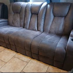 Espresso Brown Recliner Sofa,EXCELLENT CONDITION