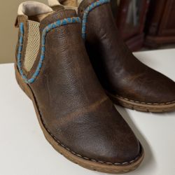 Tony Lama Mina Tan Leather Ankle Boots Womens Size 7M TLC509L