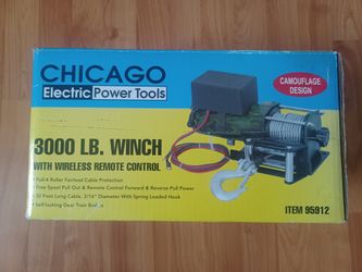 CHICAGO ELECTRIC POWER TOOLS 3000 LB WINCH WITH WIRELESS REMOTE CONTROL