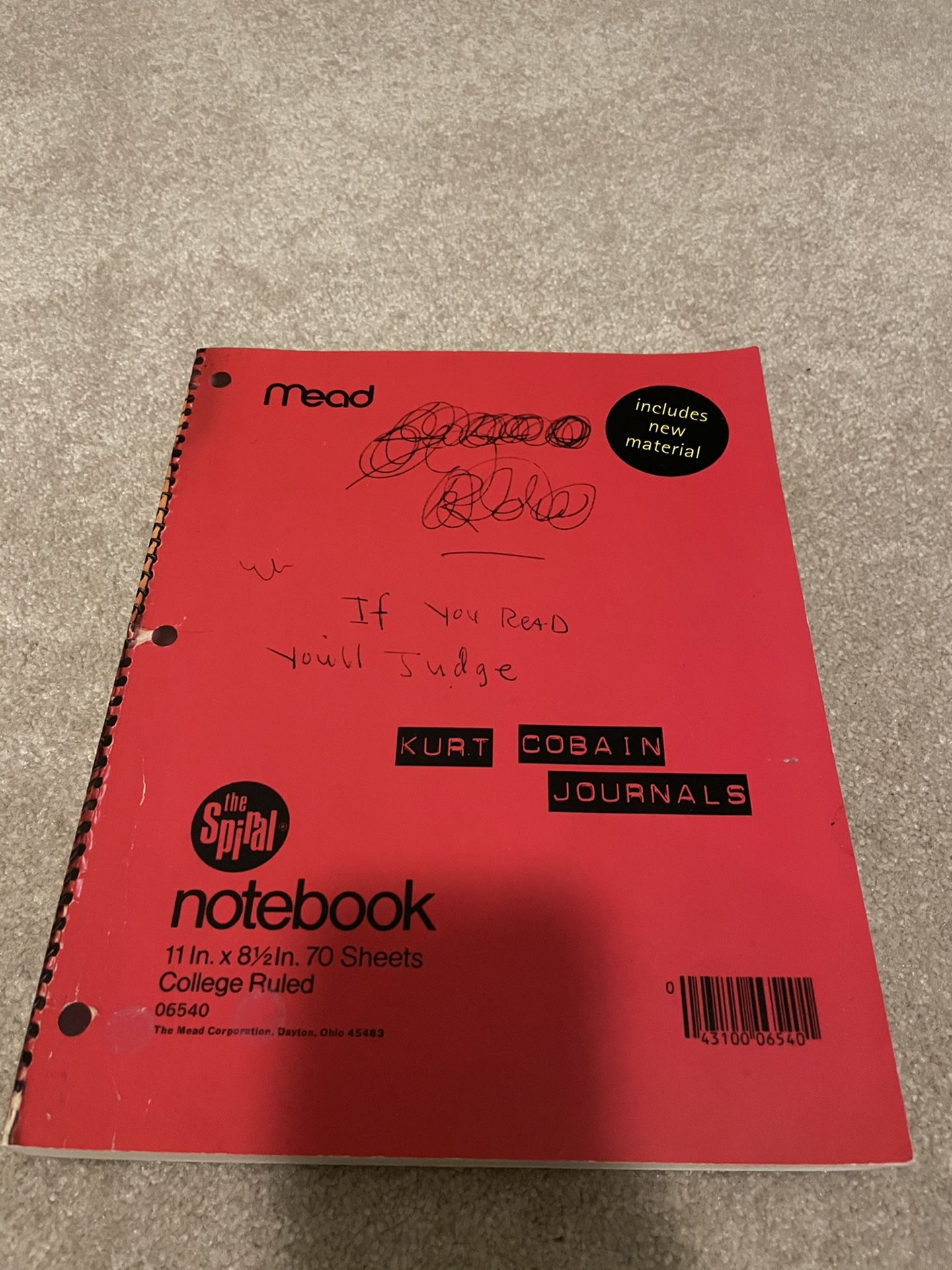 Kurt Cobain Notebook