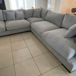 L-SHAPED GREY SECTIONAL PICK UP TODAY 126”x126”