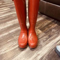 Red Hunter Boots, Size 8