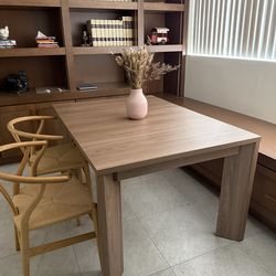 Walnut Table, 7 Leaf, ANABEI, Seats 2-14