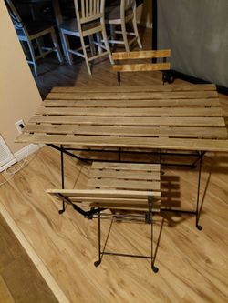 Brown Wooden Ikea Patio Set