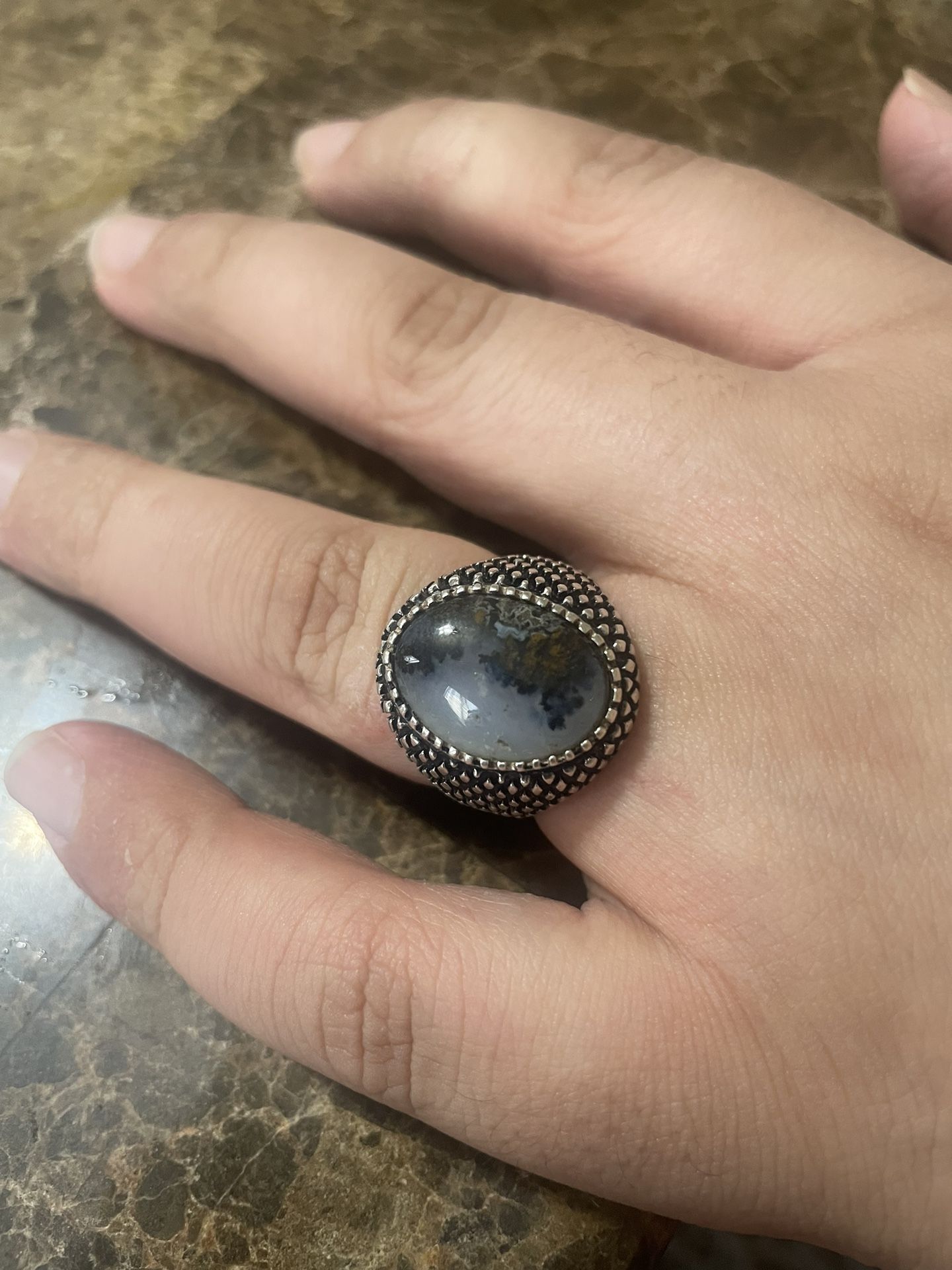 Silver Aqeeq Men’s Ring