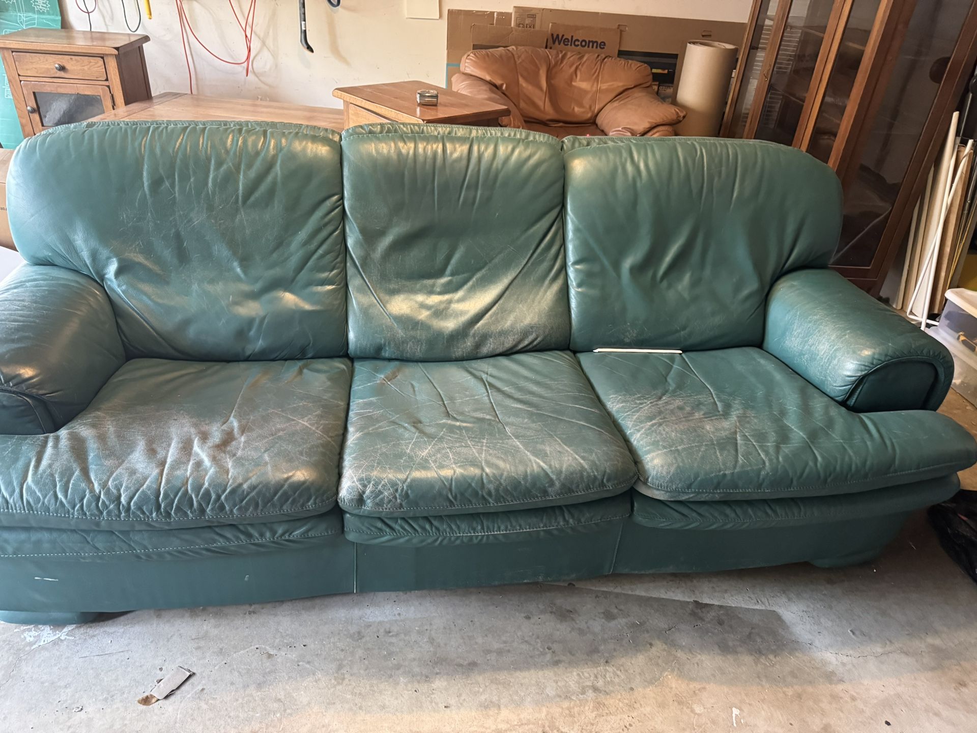 Green Leather sofa