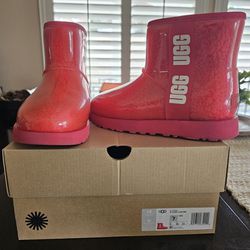 **UGG Pink Clear Boots Size 7**