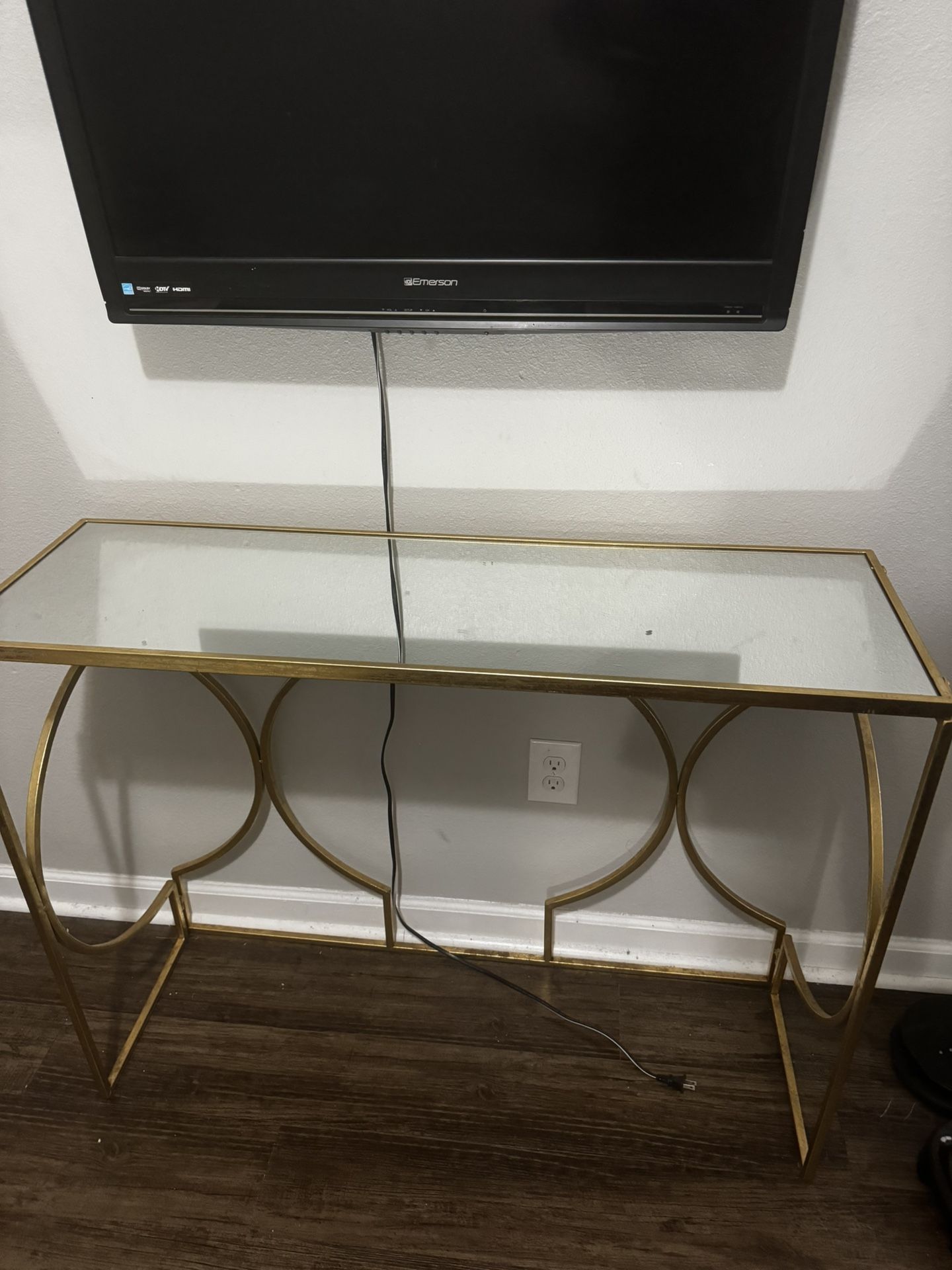 Glass vanity desk