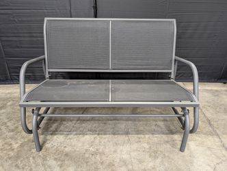 Outdoor Two-Person Metal Mesh Glider Bench