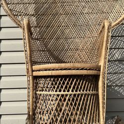 Vintage Boho Chic Handcrafted Wicker, Rattan, Peacock Chair