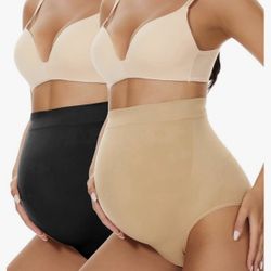 Seamless Maternity Shapewear, Belly Support Panties small 2 Pack.   (S)
