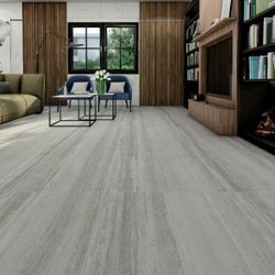 🎯  12, 272  SqFt  AVAILABLE  GREY  POLISHED SPECIAL PRICE 🎯 24x48 Matt  Veins  Gray And Beige Rectified Porcelain Tile