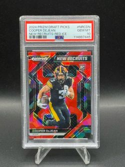 2024 Prizm Draft Picks New Recruits Red Ice Prizm #NRCDN Cooper DeJean RC PSA GEM MT 10