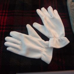 White Fleece Gloves