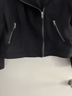 Black Zip-Up Jacket with Zip Pockets