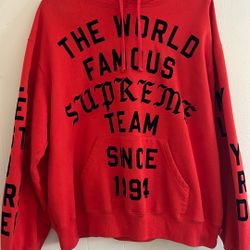 Red Supreme Flocked Hoodie