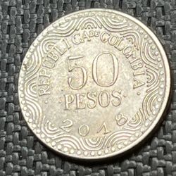 2018 Fifty Pesos Columbia Coin 