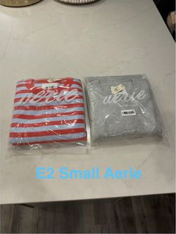 aerie Women's Striped Red & White Sweatshirt and Heather Gray Crew size XS & S